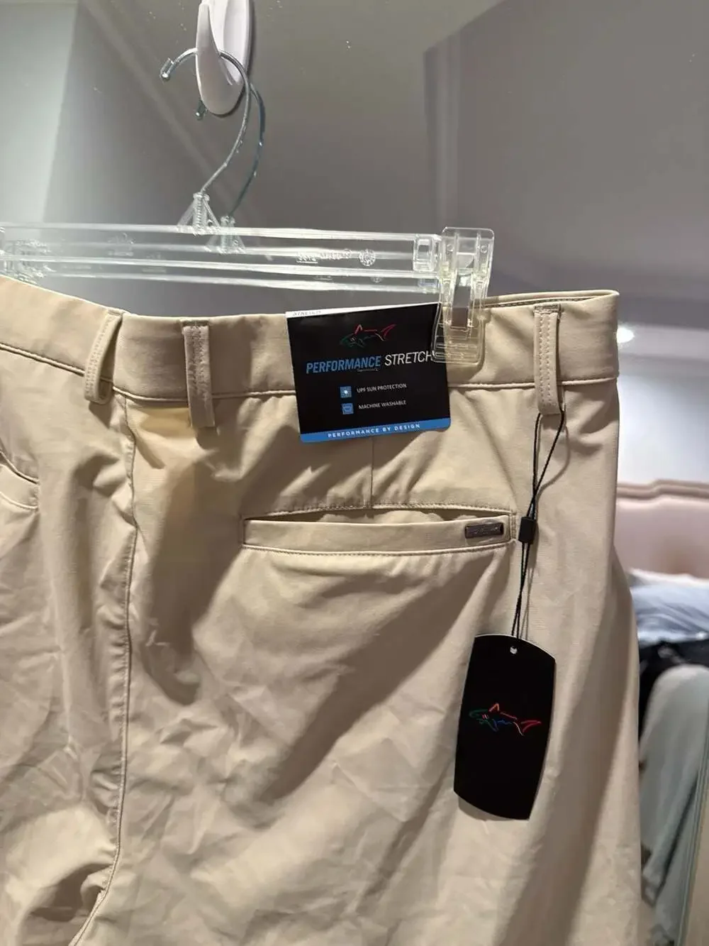 Greg Norman Performance Stretch Golf Shorts Size 38 Khaki